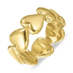 vattentät hjärta ring i förgyllt stål - OCEANA