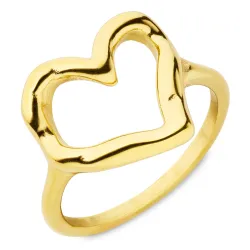 vattentät hjärta ring i förgyllt stål - OCEANA