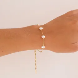vattentät pärla armband i förgyllt stål - OCEANA