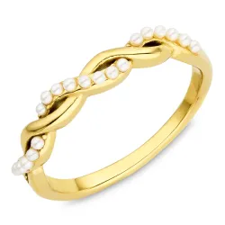 vattentät pärla ring i förgyllt stål - OCEANA