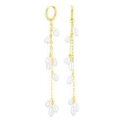 vattentät pärla örhängen i förgyllt stål - OCEANA