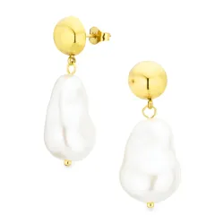 vattentät pärla örhängen i förgyllt stål - OCEANA