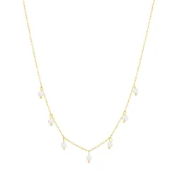 vattentät pärla halsband i förgyllt stål - OCEANA