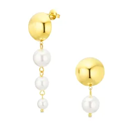 vattentät pärla örhängen i förgyllt stål - OCEANA