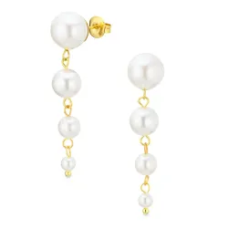 vattentät pärla örhängen i förgyllt stål - OCEANA