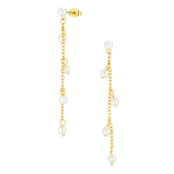 vattentät pärla örhängen i förgyllt stål - OCEANA