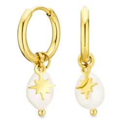 vattentät pärla creol i förgyllt stål - OCEANA