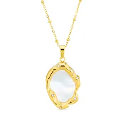 vattentät pärla halsband i förgyllt stål - OCEANA