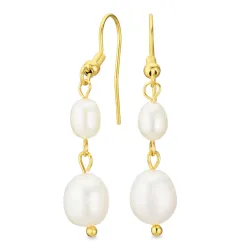 vattentät pärla örhängen i förgyllt stål - OCEANA