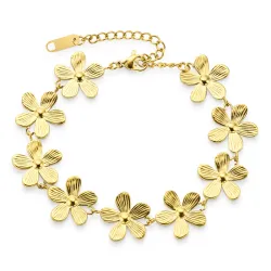 vattentät blommor armband i förgyllt stål - OCEANA