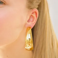 62 mm vattentät örhängen i förgyllt stål - OCEANA