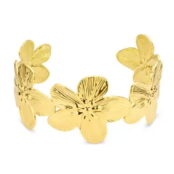 vattentät blommor armring i förgyllt stål - OCEANA