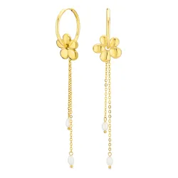 vattentät blommor pärla örhängen i förgyllt stål - OCEANA