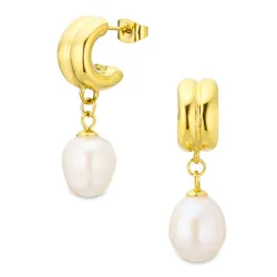 vattentät pärla örhängen i förgyllt stål - OCEANA