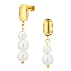 vattentät pärla örhängen i förgyllt stål - OCEANA