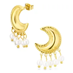 vattentät måne örhängen i förgyllt stål - OCEANA