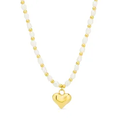 vattentät hjärta halsband i förgyllt stål - OCEANA