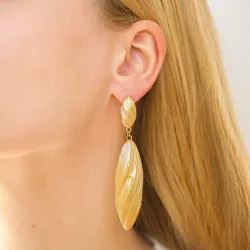 vattentät örhängen i förgyllt stål - OCEANA