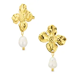 vattentät blommor örhängen i förgyllt stål - OCEANA