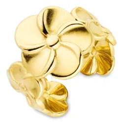 vattentät blommor ring i förgyllt stål - OCEANA