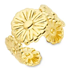 vattentät blommor ring i förgyllt stål - OCEANA