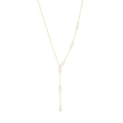 vattentät pärla halsband i förgyllt stål - OCEANA