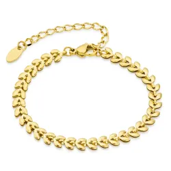 vattentät blad armband i förgyllt stål - OCEANA