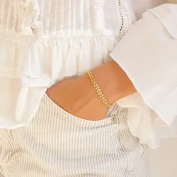 vattentät blad armband i förgyllt stål - OCEANA