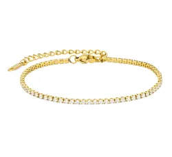 vattentät zirkon armband i förgyllt stål - OCEANA