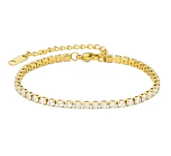 vattentät zirkon armband i förgyllt stål - OCEANA