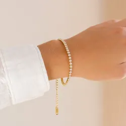 vattentät zirkon armband i förgyllt stål - OCEANA