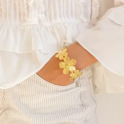 vattentät blommor armband i förgyllt stål - OCEANA