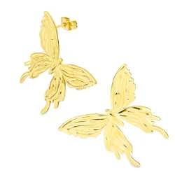 vattentät fjärilar örhängen i förgyllt stål - OCEANA