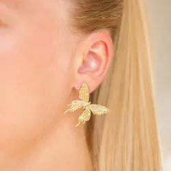 vattentät fjärilar örhängen i förgyllt stål - OCEANA