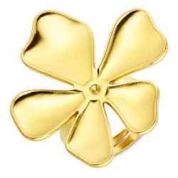 vattentät blommor ring i förgyllt stål - OCEANA