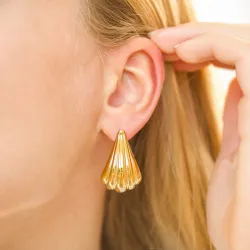 vattentät örhängen i förgyllt stål - OCEANA