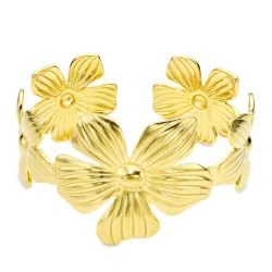 vattentät blommor armband i förgyllt stål - OCEANA