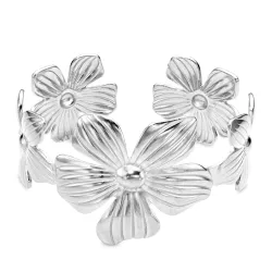 vattentät blommor armband i stål - OCEANA