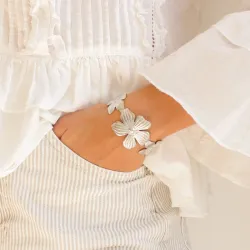 vattentät blommor armband i stål - OCEANA