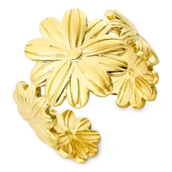 vattentät blommor ring i förgyllt stål - OCEANA