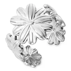 vattentät blommor ring i stål - OCEANA