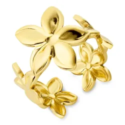 vattentät blommor ring i förgyllt stål - OCEANA