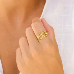vattentät infinity ring i förgyllt stål - OCEANA