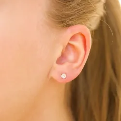 4 mm vattentät zirkon solitäreörhängestift i förgyllt stål - OCEANA