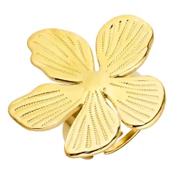 vattentät blommor ring i förgyllt stål - OCEANA