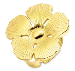 vattentät blommor ring i förgyllt stål - OCEANA