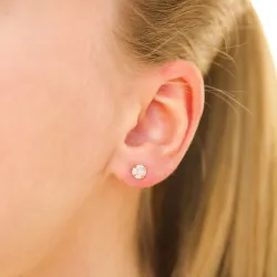 5 mm vattentät solitäreörhängestift i förgyllt stål - OCEANA