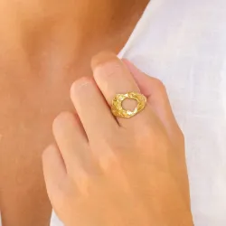 vattentät ring i förgyllt stål - OCEANA