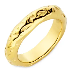 vattentät ring i förgyllt stål - OCEANA