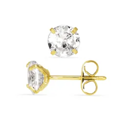 6 mm vattentät solitäreörhängestift i förgyllt stål - OCEANA